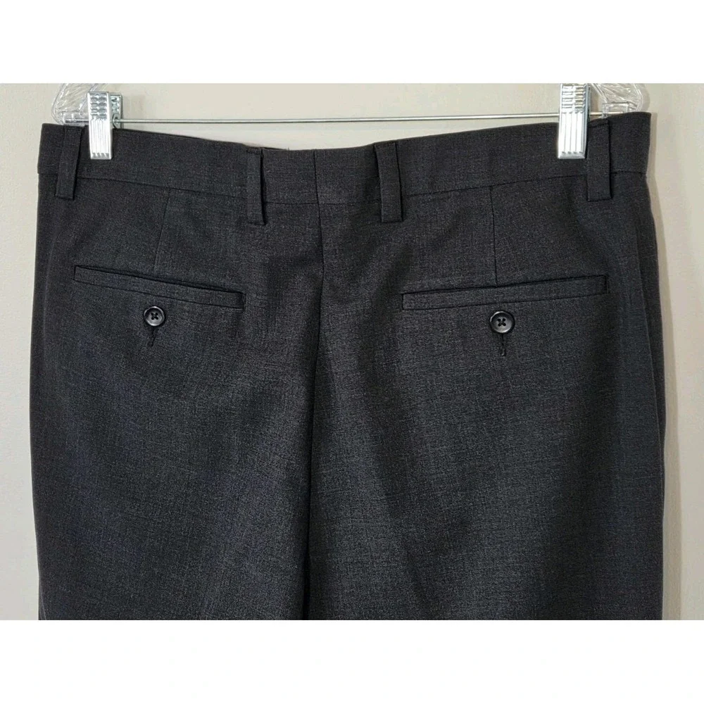 Milano Men's Pleated Cuffed Dress Pants Trousers 34x30 Wool Loose Black